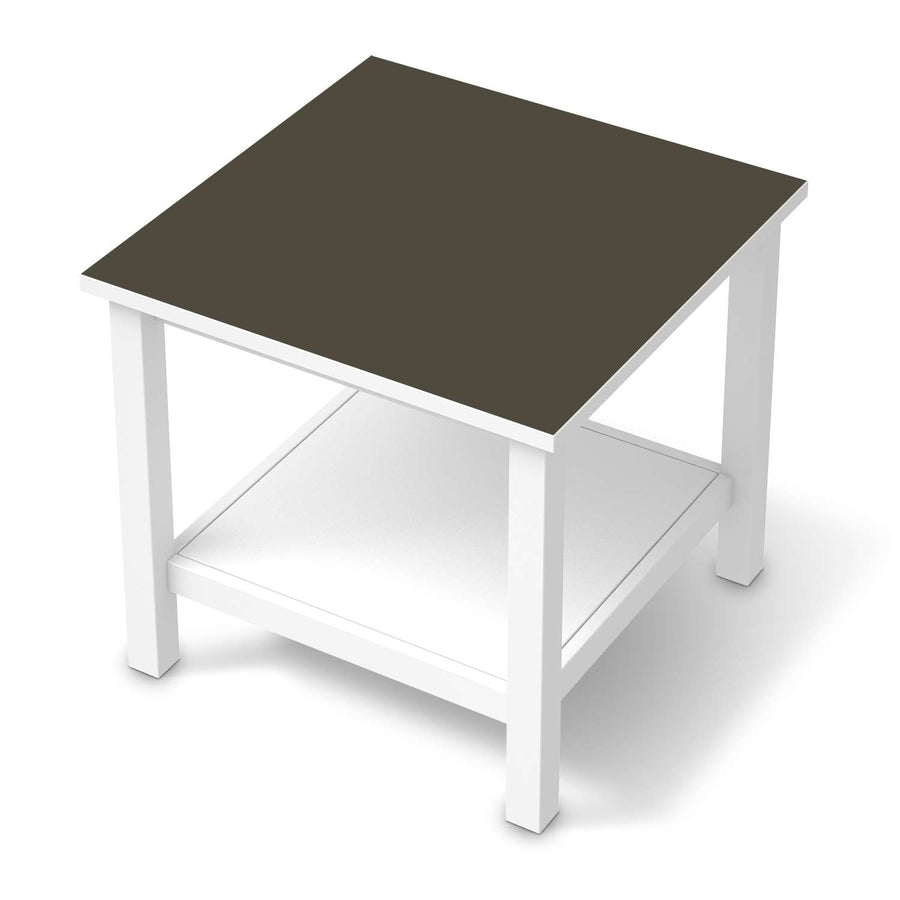 Möbel Klebefolie Braungrau Dark - IKEA Hemnes Beistelltisch 55x55 cm  - weiss
