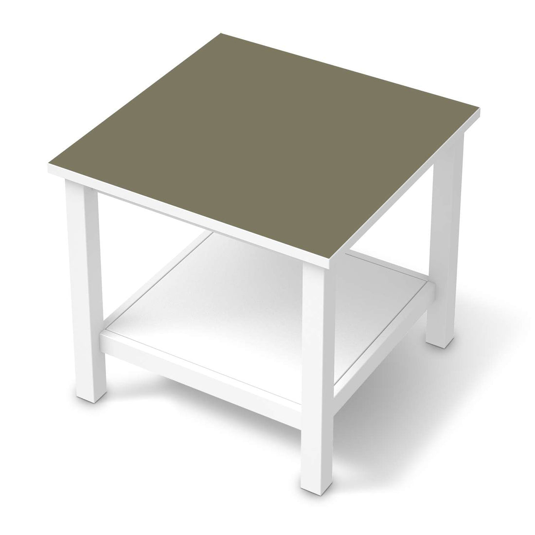Möbel Klebefolie Braungrau Light - IKEA Hemnes Beistelltisch 55x55 cm  - weiss