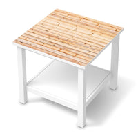 Möbel Klebefolie Bright Planks - IKEA Hemnes Beistelltisch 55x55 cm  - weiss
