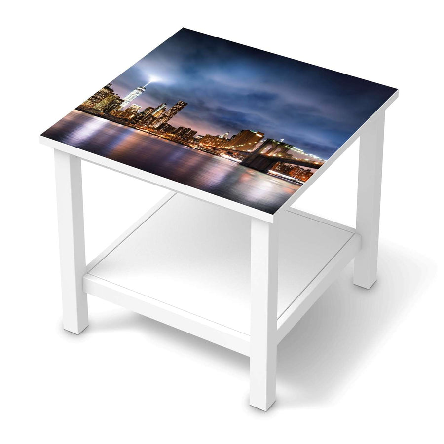 Möbel Klebefolie Brooklyn Bridge - IKEA Hemnes Beistelltisch 55x55 cm  - weiss