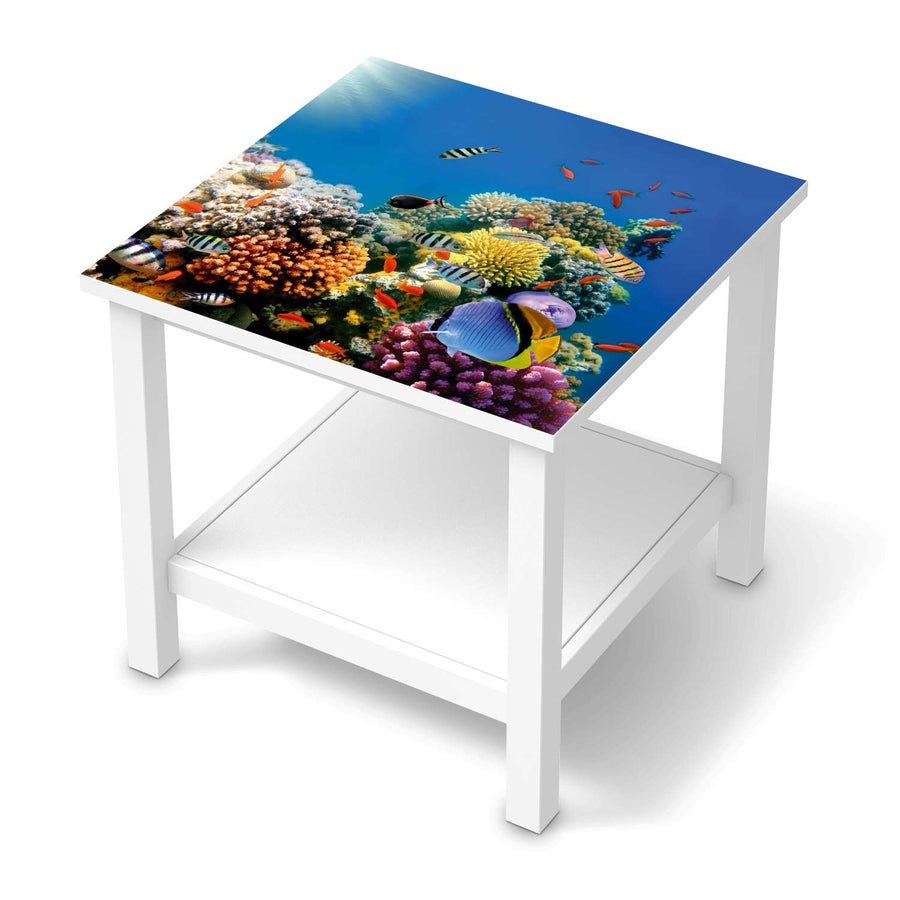 Möbel Klebefolie Coral Reef - IKEA Hemnes Beistelltisch 55x55 cm  - weiss