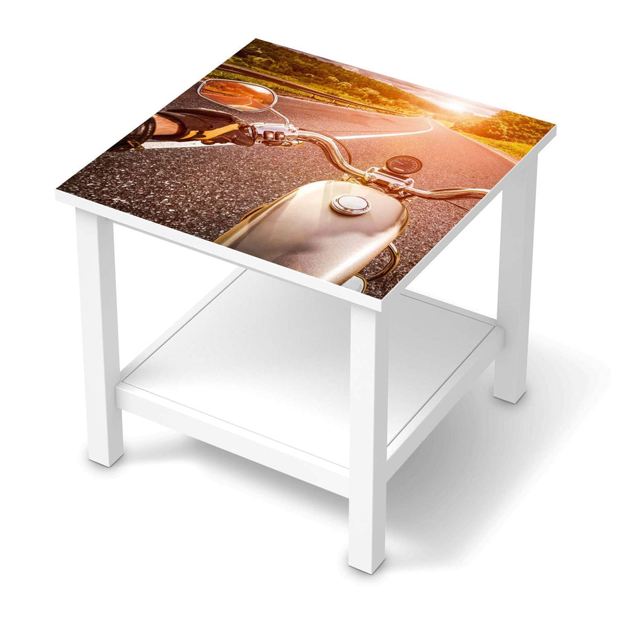 Möbel Klebefolie Easy Rider - IKEA Hemnes Beistelltisch 55x55 cm  - weiss