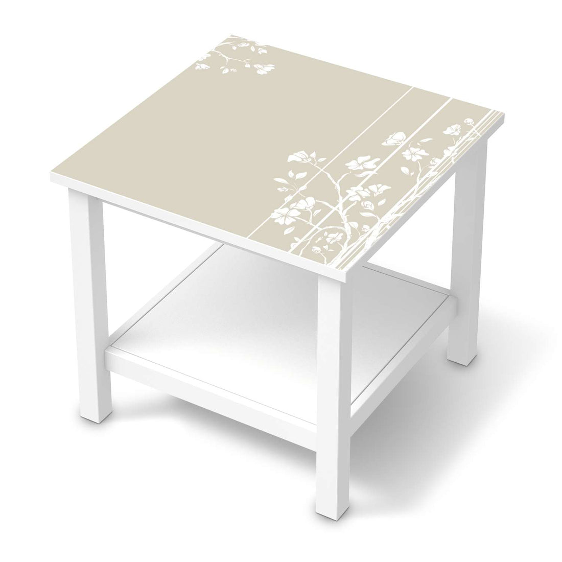 Möbel Klebefolie Florals Plain 3 - IKEA Hemnes Beistelltisch 55x55 cm  - weiss