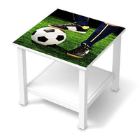 Möbel Klebefolie Fussballstar - IKEA Hemnes Beistelltisch 55x55 cm  - weiss