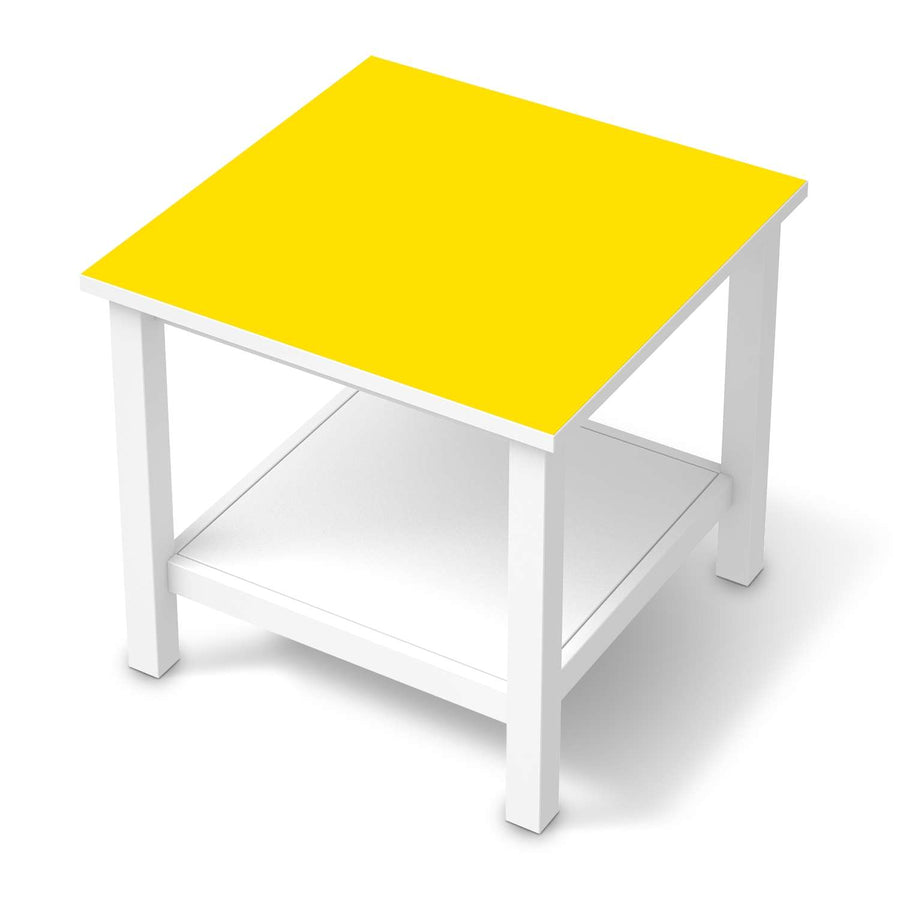 Möbel Klebefolie Gelb Dark - IKEA Hemnes Beistelltisch 55x55 cm  - weiss