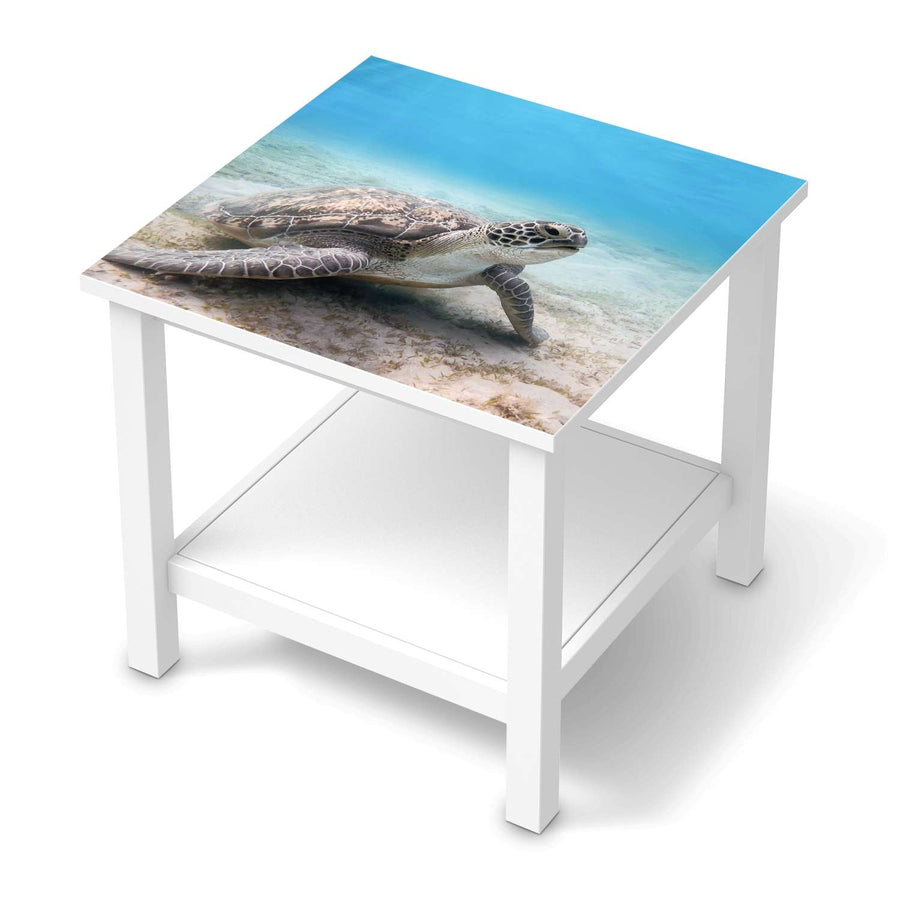 Möbel Klebefolie Green Sea Turtle - IKEA Hemnes Beistelltisch 55x55 cm  - weiss