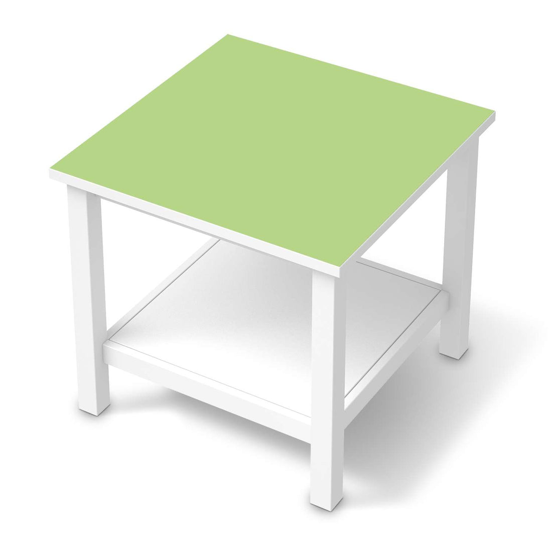 Möbel Klebefolie Hellgrün Light - IKEA Hemnes Beistelltisch 55x55 cm  - weiss