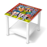 Möbel Klebefolie Her mit dem schönen Leben - IKEA Hemnes Beistelltisch 55x55 cm  - weiss