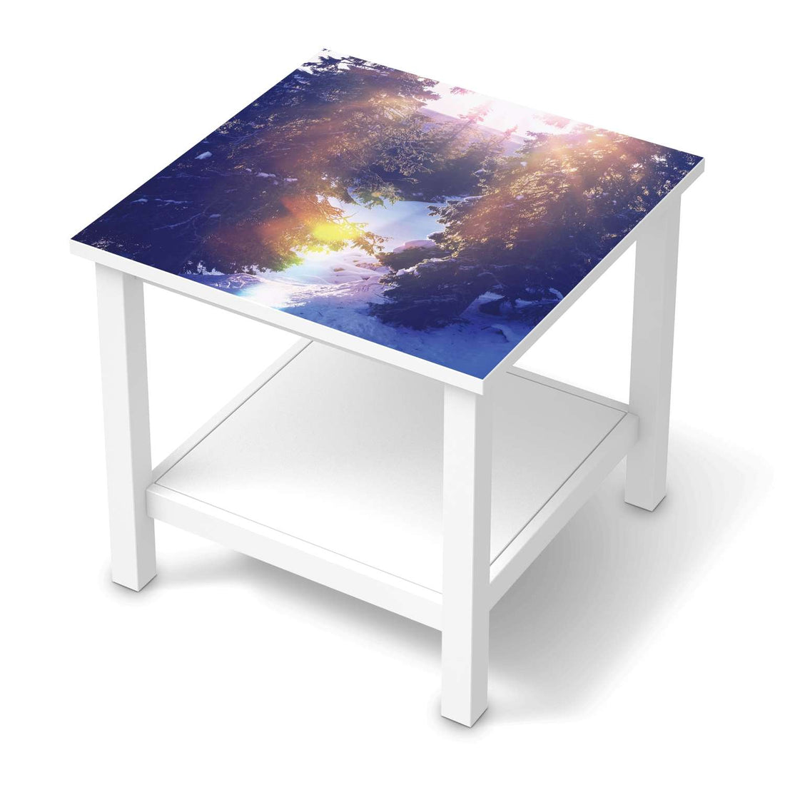Möbel Klebefolie Lichtflut - IKEA Hemnes Beistelltisch 55x55 cm  - weiss