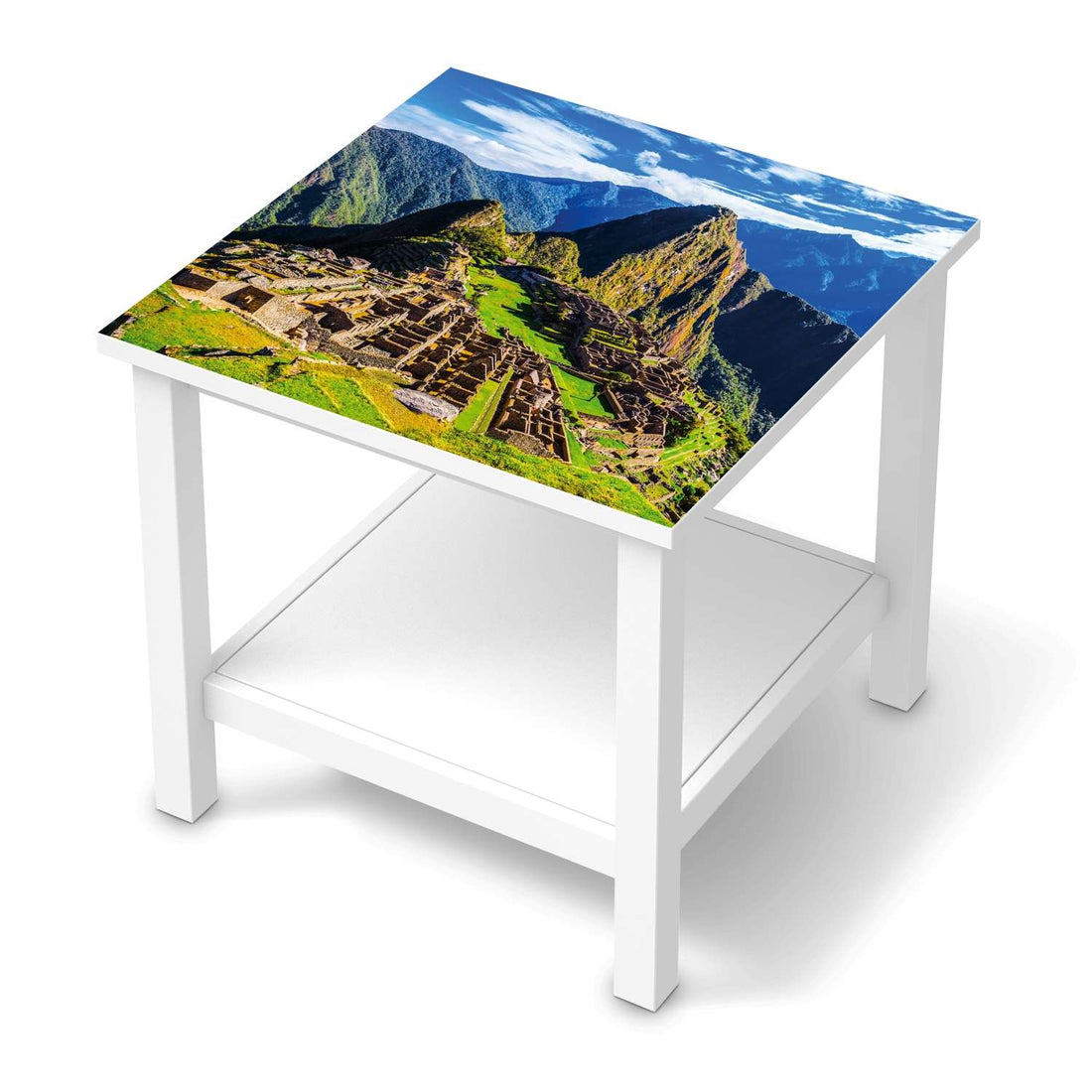 Möbel Klebefolie Machu Picchu - IKEA Hemnes Beistelltisch 55x55 cm  - weiss