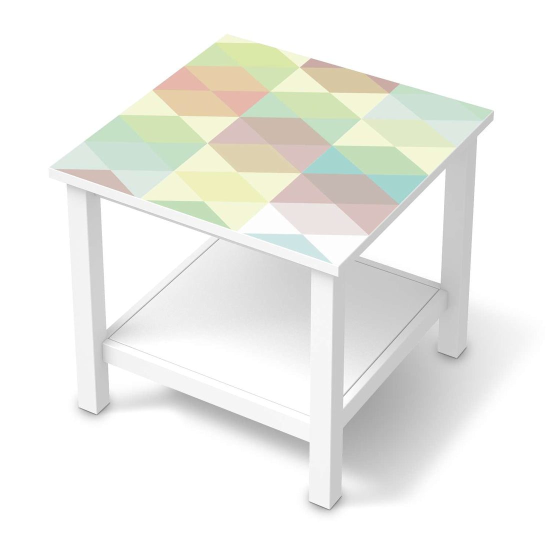 Möbel Klebefolie Melitta Pastell Geometrie - IKEA Hemnes Beistelltisch 55x55 cm  - weiss