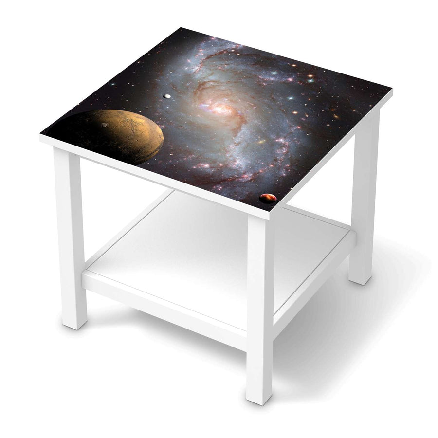 Möbel Klebefolie Milky Way - IKEA Hemnes Beistelltisch 55x55 cm  - weiss