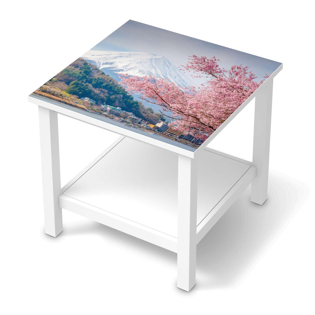 Möbel Klebefolie Mount Fuji - IKEA Hemnes Beistelltisch 55x55 cm  - weiss