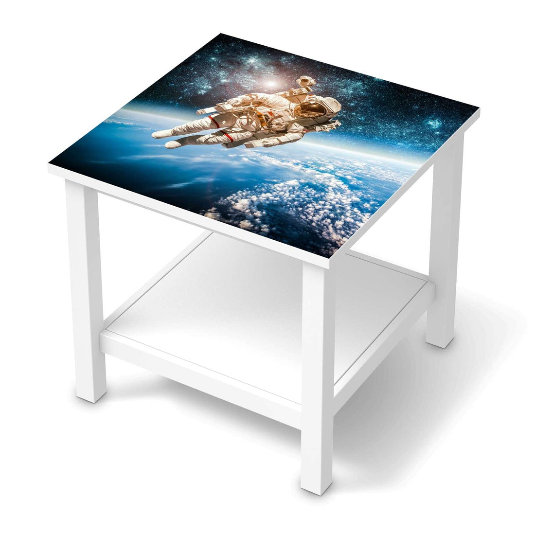 Möbel Klebefolie Outer Space - IKEA Hemnes Beistelltisch 55x55 cm  - weiss