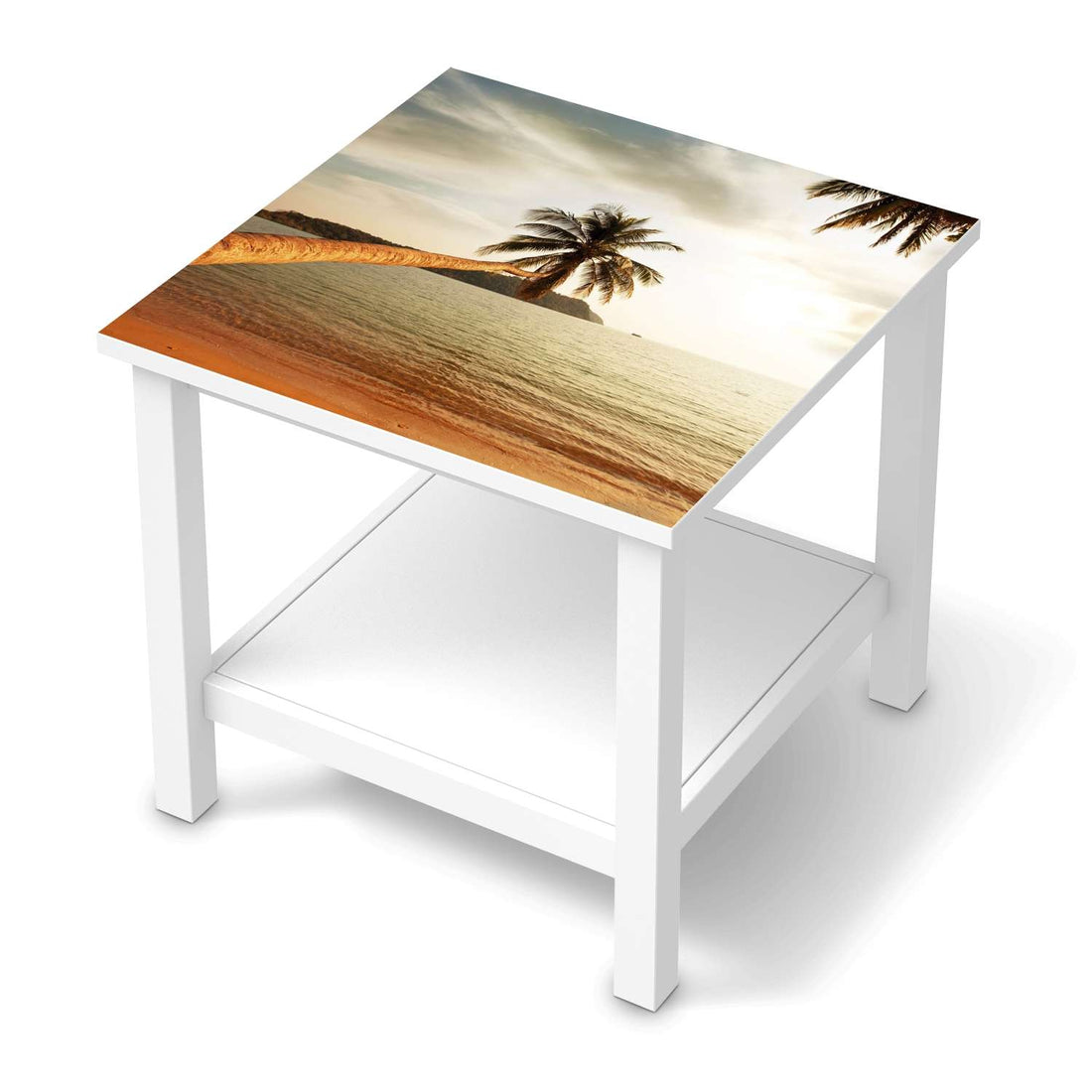 Möbel Klebefolie Paradise - IKEA Hemnes Beistelltisch 55x55 cm  - weiss