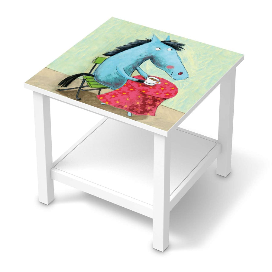 Möbel Klebefolie Pferd - IKEA Hemnes Beistelltisch 55x55 cm  - weiss
