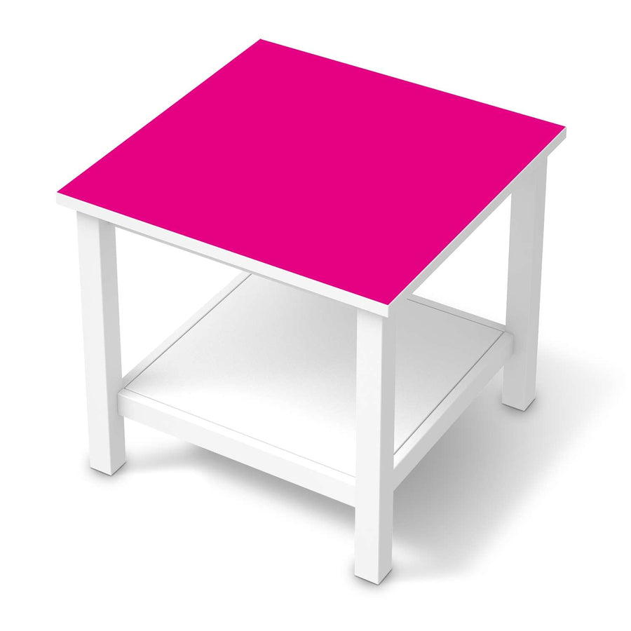 Möbel Klebefolie Pink Dark - IKEA Hemnes Beistelltisch 55x55 cm  - weiss