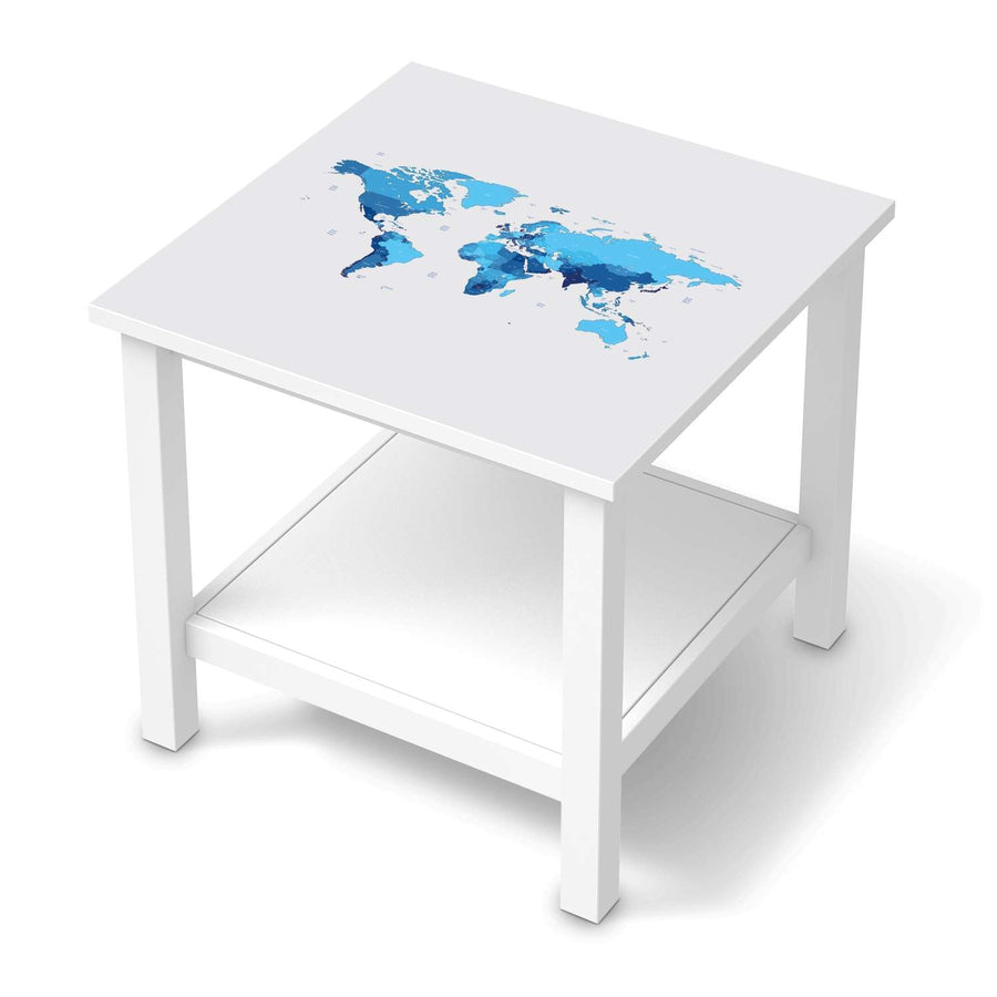 Möbel Klebefolie Politische Weltkarte - IKEA Hemnes Beistelltisch 55x55 cm  - weiss
