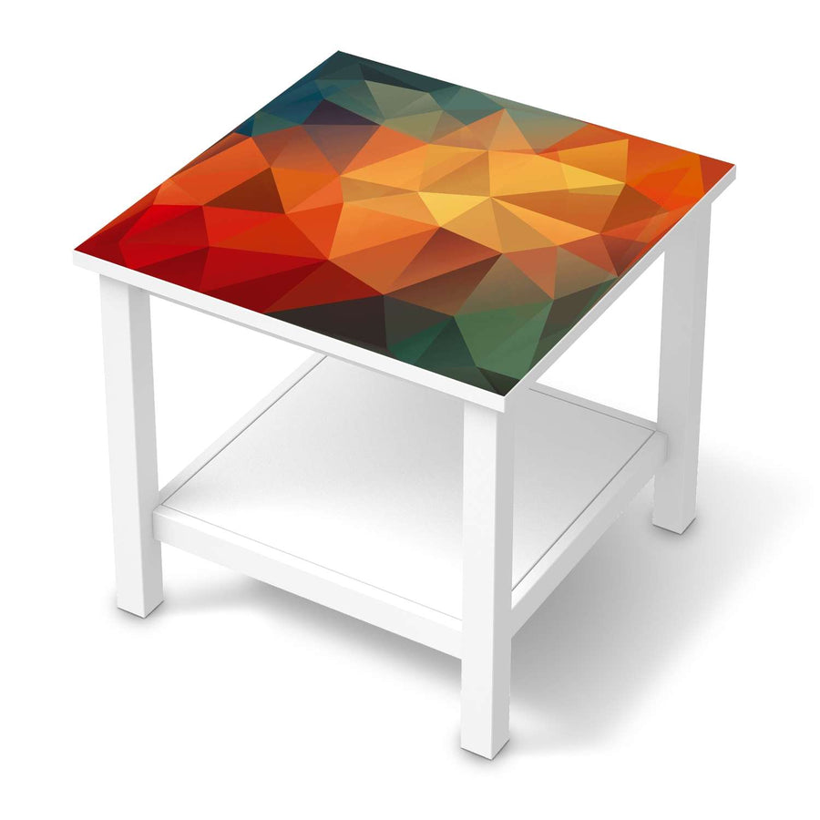 Möbel Klebefolie Polygon - IKEA Hemnes Beistelltisch 55x55 cm  - weiss