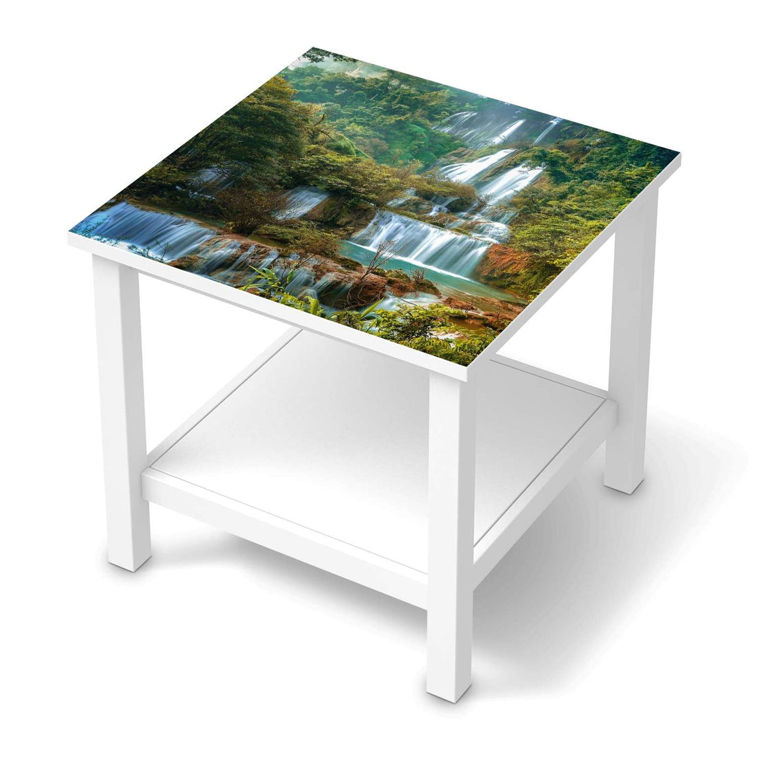 Möbel Klebefolie Rainforest - IKEA Hemnes Beistelltisch 55x55 cm  - weiss