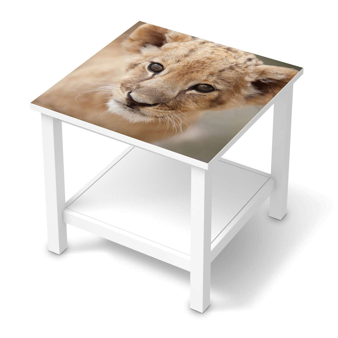 Möbel Klebefolie Simba - IKEA Hemnes Beistelltisch 55x55 cm  - weiss