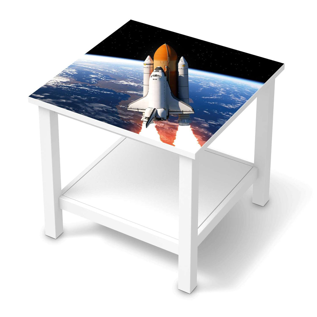 Möbel Klebefolie Space Traveller - IKEA Hemnes Beistelltisch 55x55 cm  - weiss