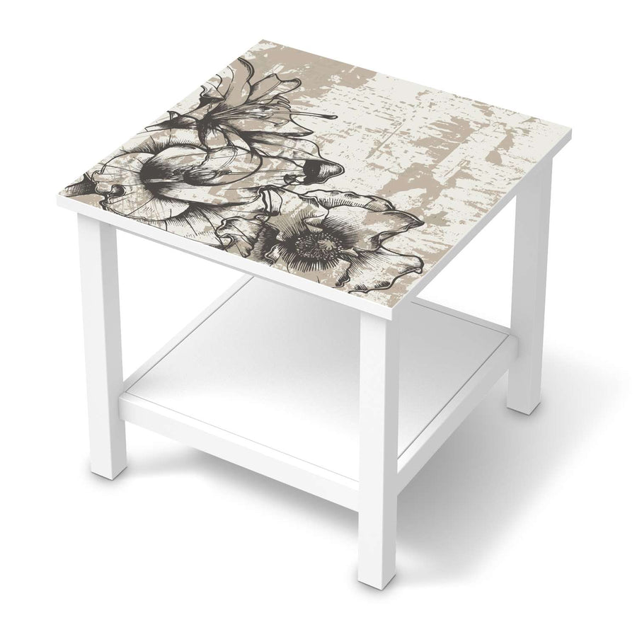 Möbel Klebefolie Styleful Vintage 1 - IKEA Hemnes Beistelltisch 55x55 cm  - weiss
