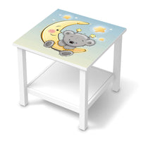 Möbel Klebefolie Teddy und Mond - IKEA Hemnes Beistelltisch 55x55 cm  - weiss