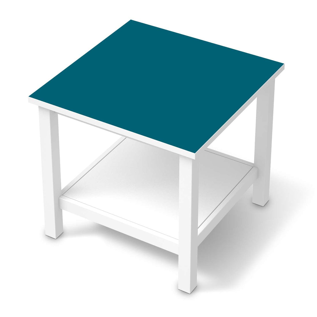 Möbel Klebefolie Türkisgrün Dark - IKEA Hemnes Beistelltisch 55x55 cm  - weiss
