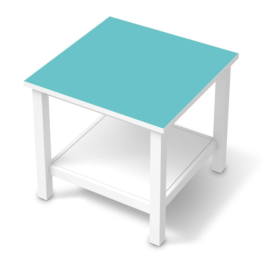 Möbel Klebefolie Türkisgrün Light - IKEA Hemnes Beistelltisch 55x55 cm  - weiss