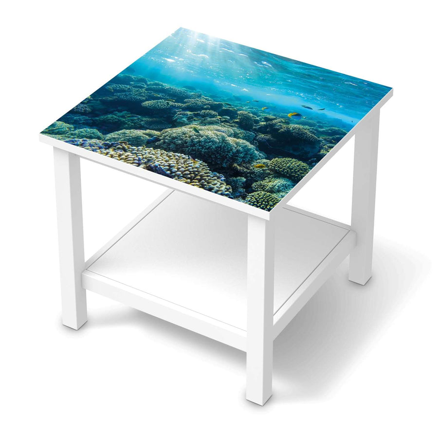 Möbel Klebefolie Underwater World - IKEA Hemnes Beistelltisch 55x55 cm  - weiss