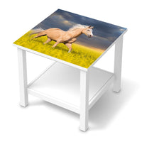 Möbel Klebefolie Wildpferd - IKEA Hemnes Beistelltisch 55x55 cm  - weiss