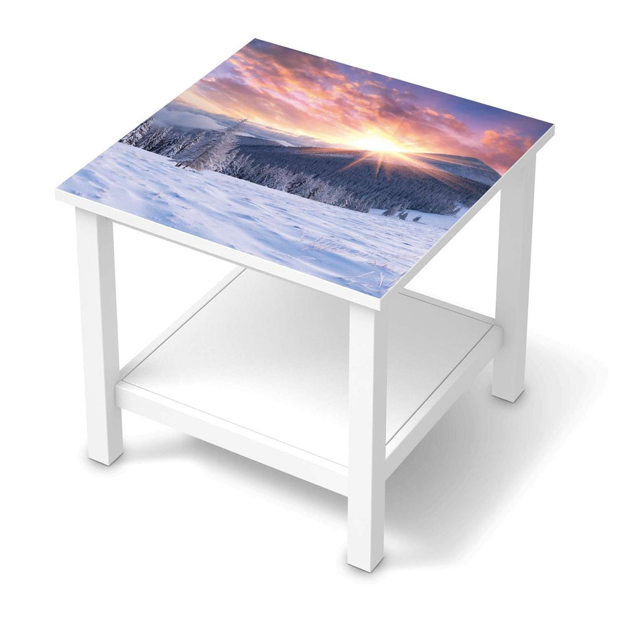 Möbel Klebefolie Zauberhafte Winterlandschaft - IKEA Hemnes Beistelltisch 55x55 cm  - weiss