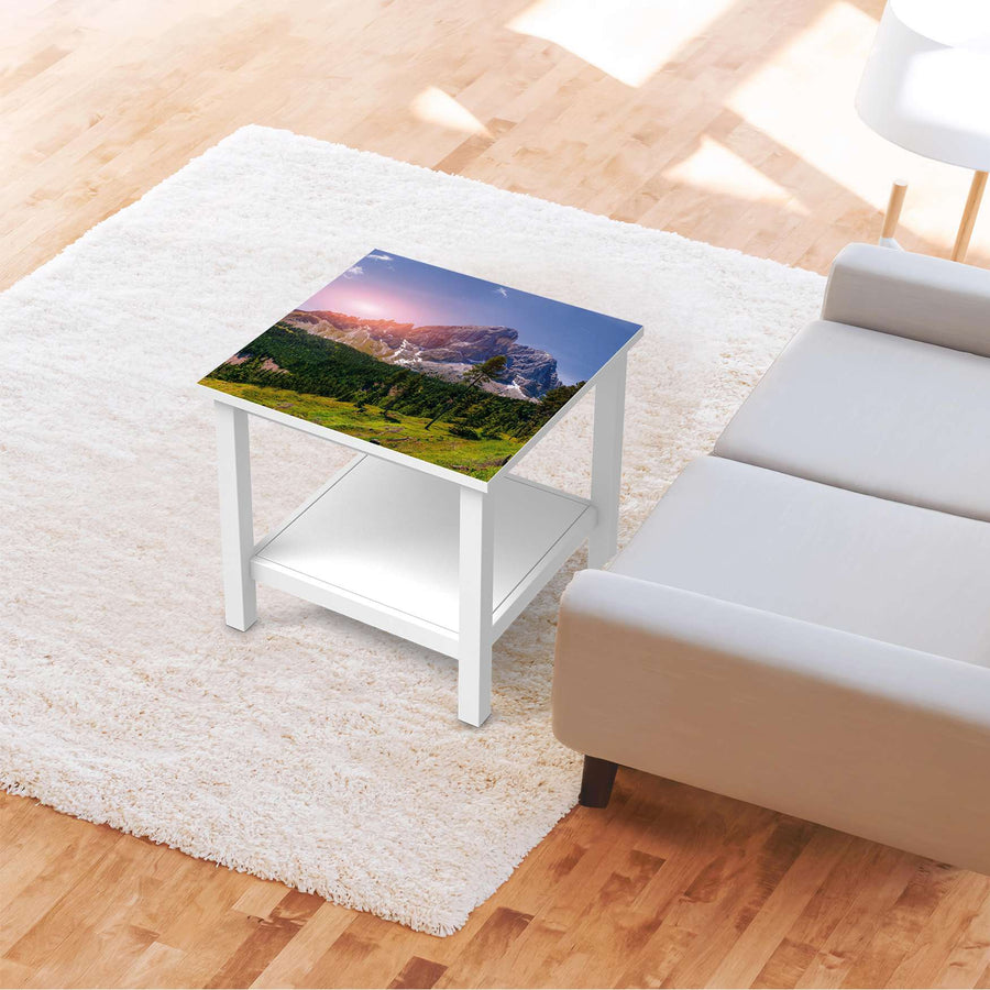 Möbel Klebefolie Alpenblick - IKEA Hemnes Beistelltisch 55x55 cm - Wohnzimmer