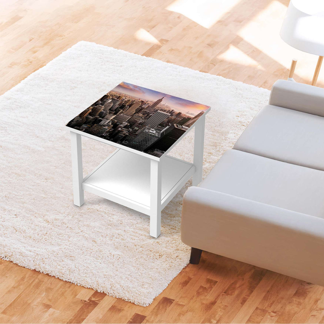 Möbel Klebefolie Big Apple - IKEA Hemnes Beistelltisch 55x55 cm - Wohnzimmer