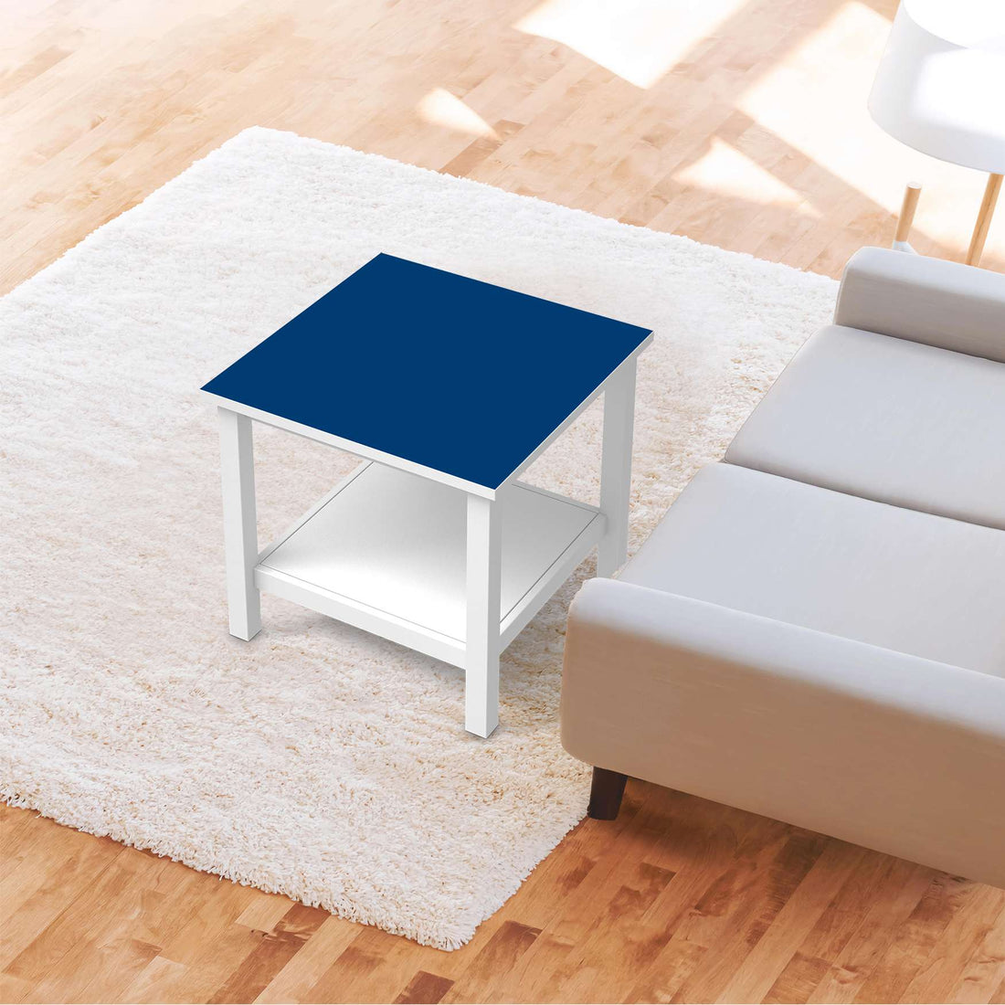 Möbel Klebefolie Blau Dark - IKEA Hemnes Beistelltisch 55x55 cm - Wohnzimmer