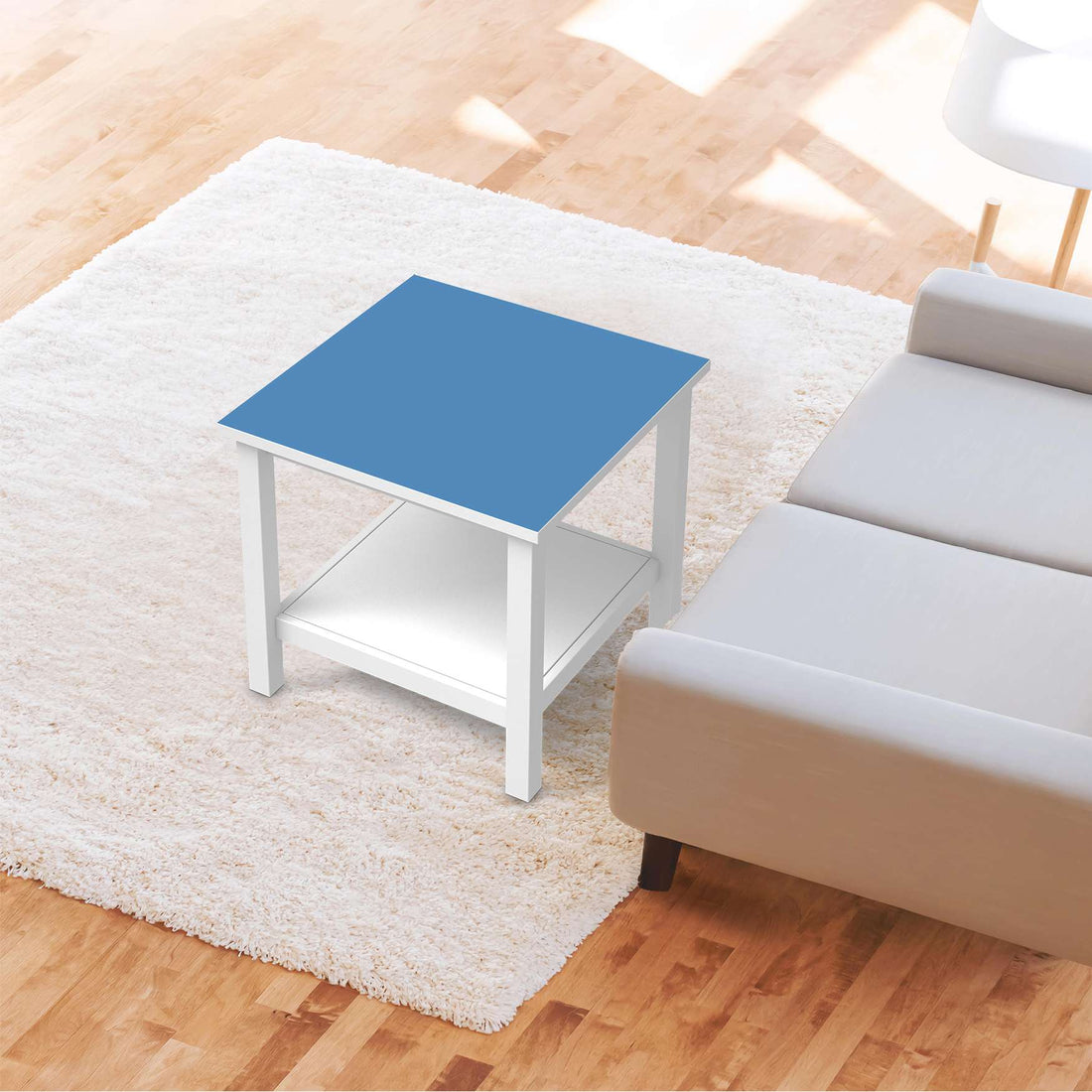 Möbel Klebefolie Blau Light - IKEA Hemnes Beistelltisch 55x55 cm - Wohnzimmer