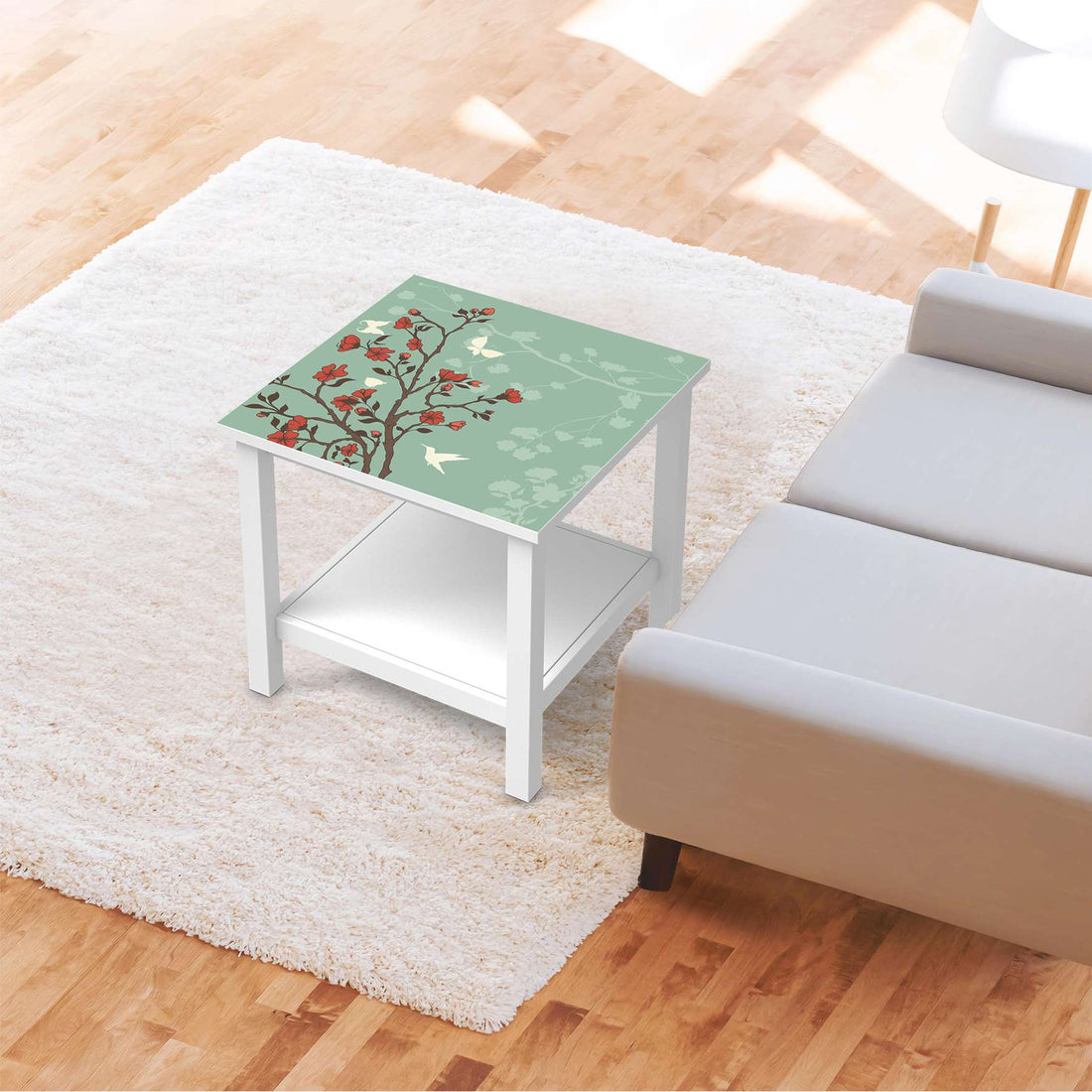 Möbel Klebefolie Blütenzauber - IKEA Hemnes Beistelltisch 55x55 cm - Wohnzimmer
