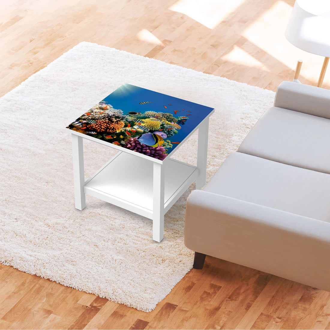 Möbel Klebefolie Coral Reef - IKEA Hemnes Beistelltisch 55x55 cm - Wohnzimmer