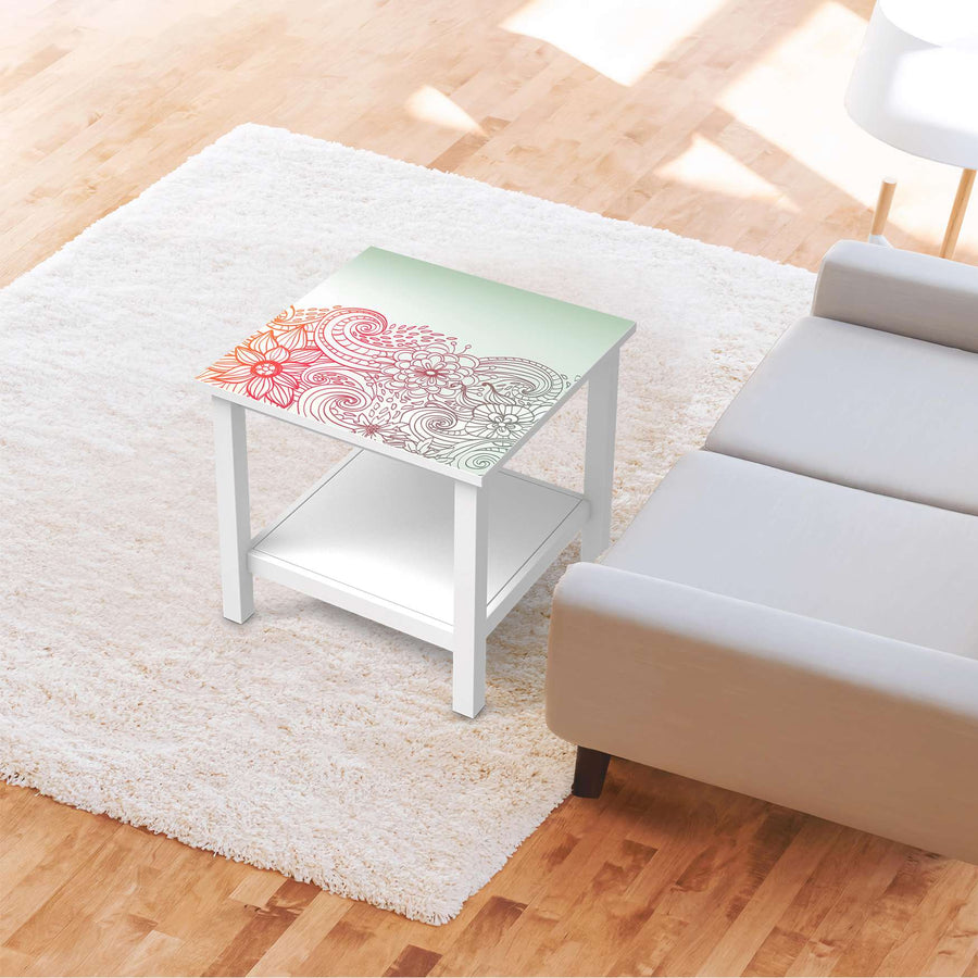 Möbel Klebefolie Floral Doodle - IKEA Hemnes Beistelltisch 55x55 cm - Wohnzimmer