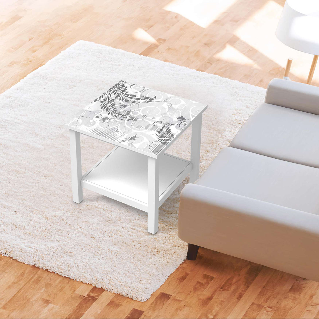 Möbel Klebefolie Florals Plain 2 - IKEA Hemnes Beistelltisch 55x55 cm - Wohnzimmer