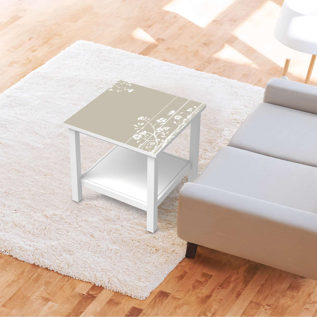 Möbel Klebefolie Florals Plain 3 - IKEA Hemnes Beistelltisch 55x55 cm - Wohnzimmer