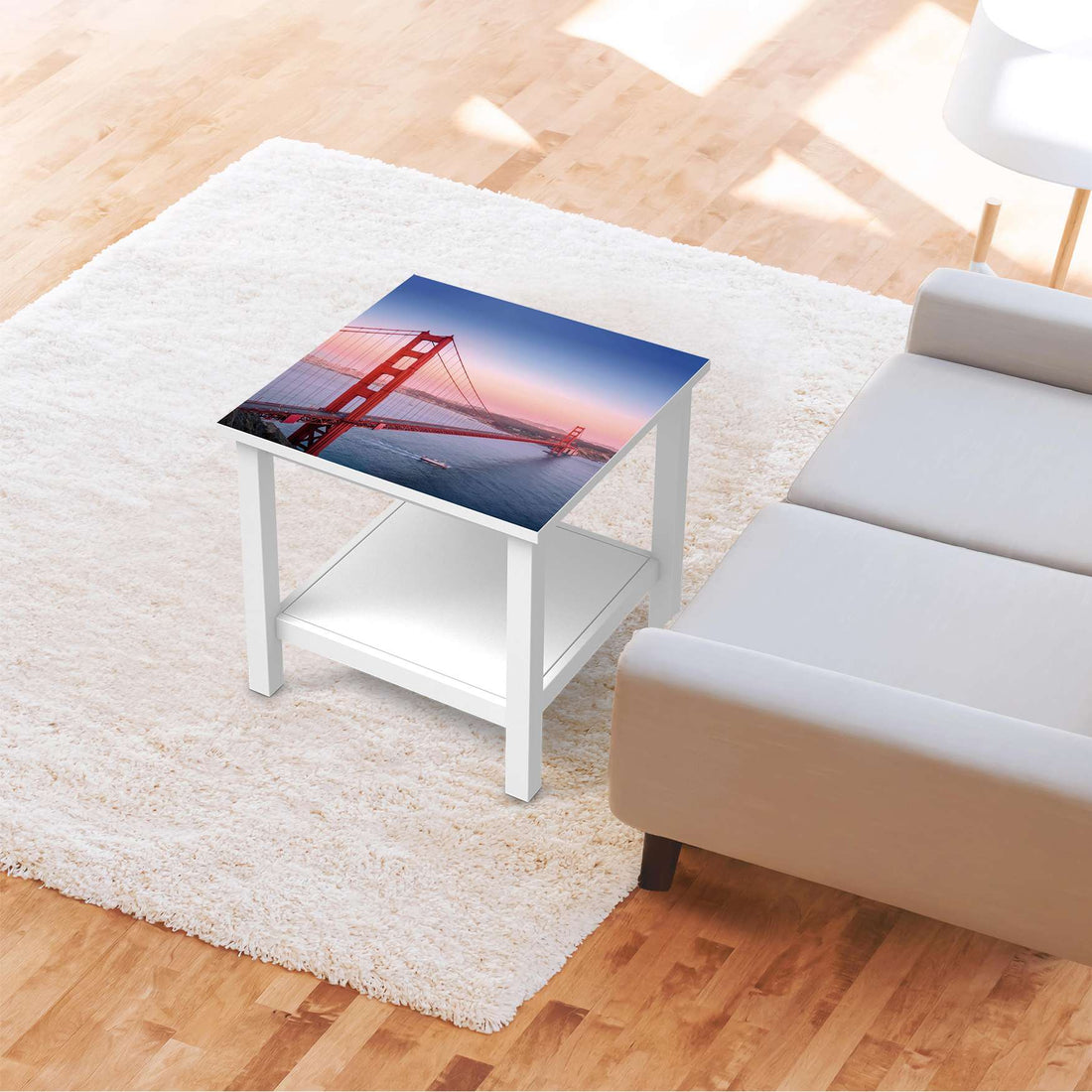 Möbel Klebefolie Golden Gate - IKEA Hemnes Beistelltisch 55x55 cm - Wohnzimmer