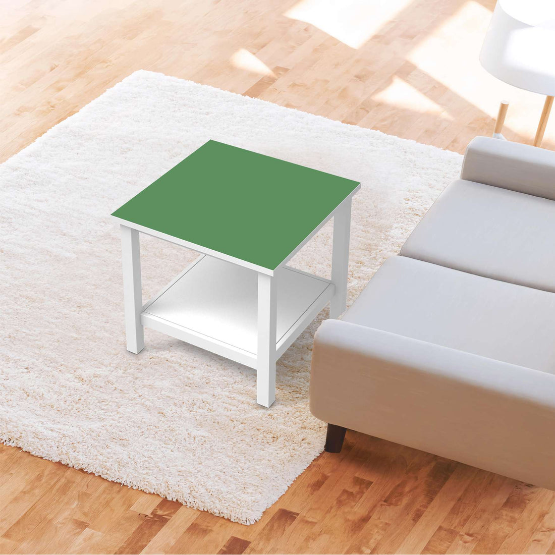 Möbel Klebefolie Grün Light - IKEA Hemnes Beistelltisch 55x55 cm - Wohnzimmer