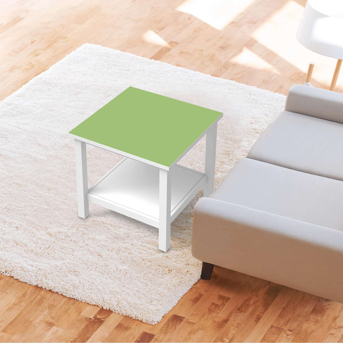 Möbel Klebefolie Hellgrün Light - IKEA Hemnes Beistelltisch 55x55 cm - Wohnzimmer
