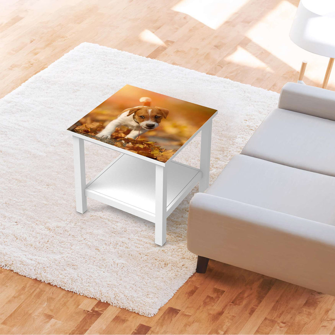 Möbel Klebefolie Jack the Puppy - IKEA Hemnes Beistelltisch 55x55 cm - Wohnzimmer
