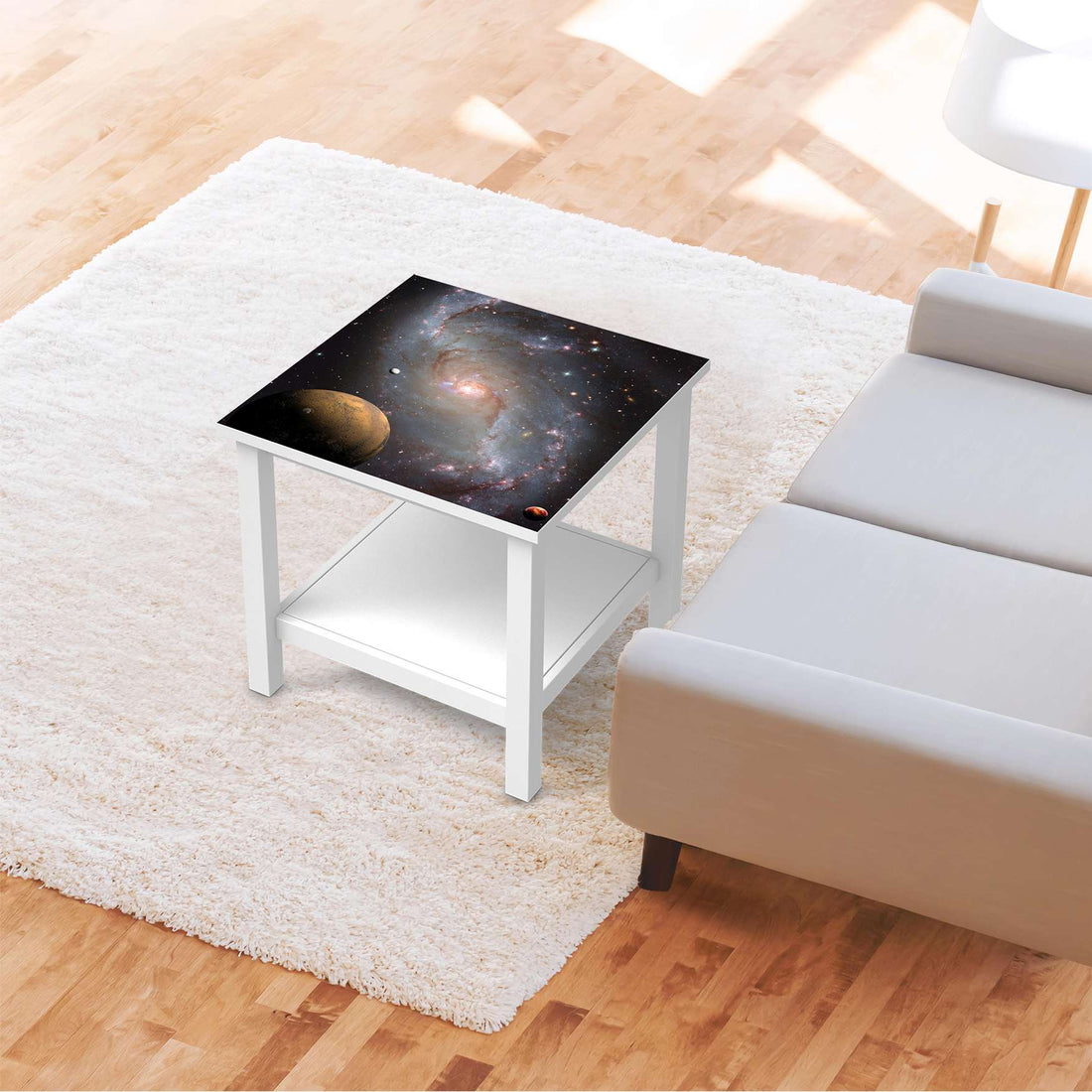 Möbel Klebefolie Milky Way - IKEA Hemnes Beistelltisch 55x55 cm - Wohnzimmer