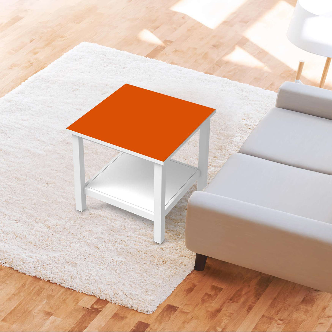 Möbel Klebefolie Orange Dark - IKEA Hemnes Beistelltisch 55x55 cm - Wohnzimmer