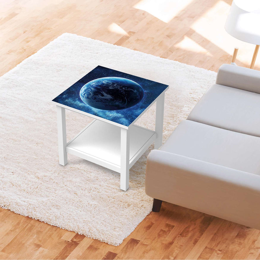 Möbel Klebefolie Planet Blue - IKEA Hemnes Beistelltisch 55x55 cm - Wohnzimmer