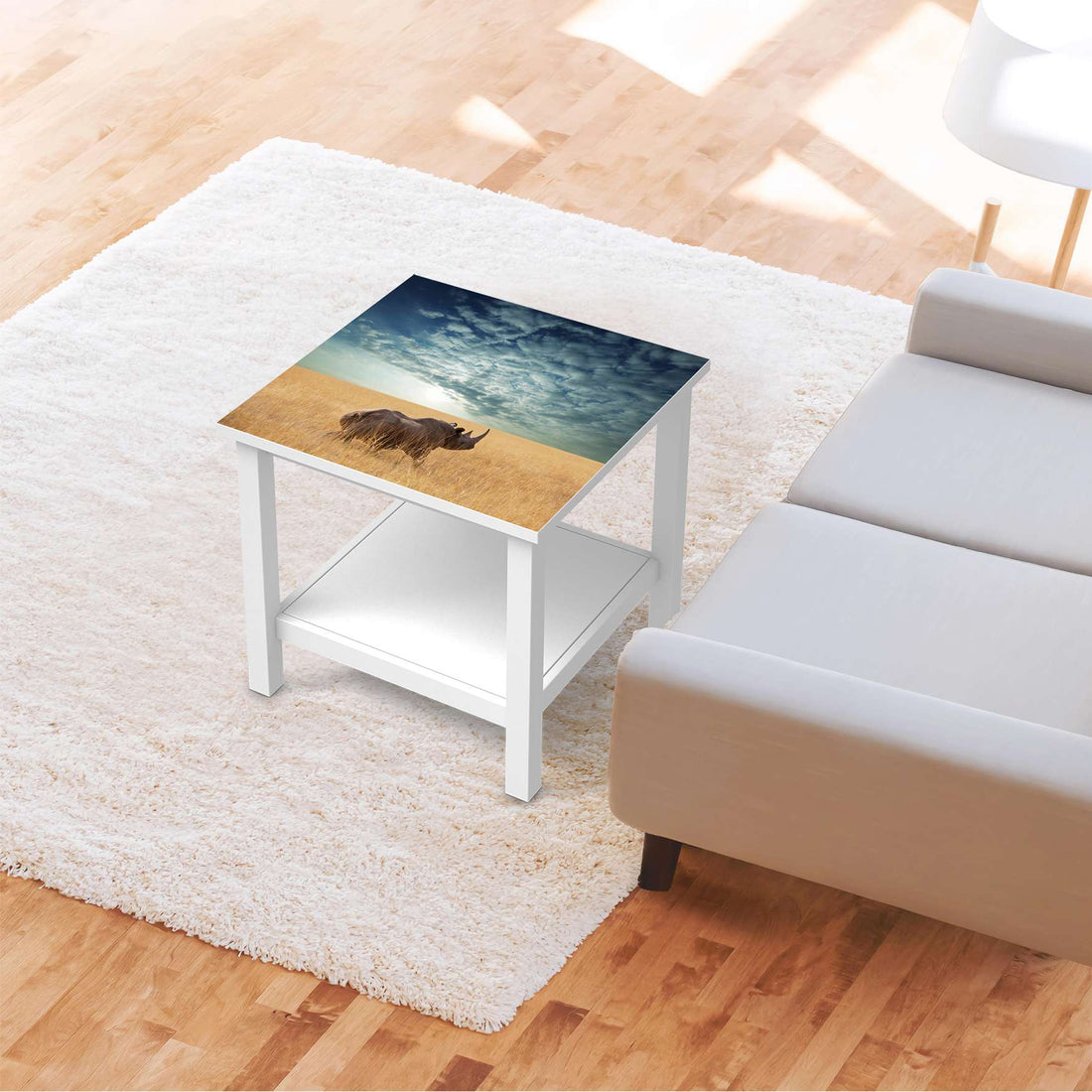 Möbel Klebefolie Rhino - IKEA Hemnes Beistelltisch 55x55 cm - Wohnzimmer